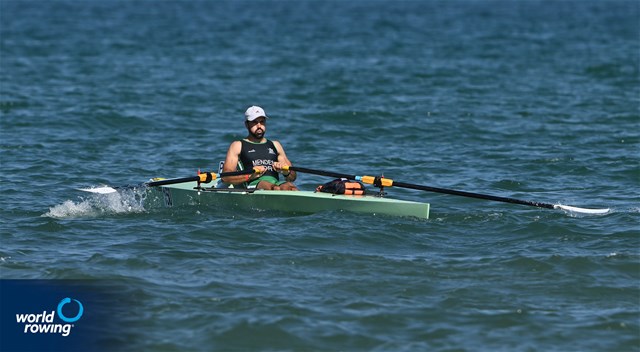 Nuno Mendes, Coastal Men's Solo, Clube Fluvial Portuense, Portugal, 2023 World Rowing Coastal Championships, Barletta, Italy / © Detlev Seyb / MyRowingPhoto.com