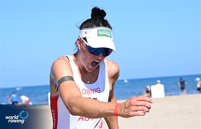 Magdalena Lobnig (s), Coastal Women's Double Sculls, Austrian Rowing Team, Austria, 2023 World Rowing Coastal Championships, Barletta, Italy / © Detlev Seyb / MyRowingPhoto.com