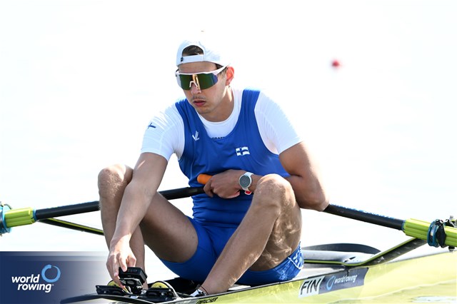 Olli-Pekka Karppinen, Men's Single Sculls, Finland, 2024 World Rowing Cup I, Varese, Italy / Detlev Seyb / MyRowingPhoto.com