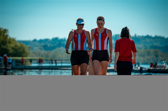 Hedvig Rasmussen (b), Fie Udby Erichsen (s), Women's Pair, Denmark, Silver, 2024 World Rowing Cup I, Varese, Italy / World Rowing / Benedict Tufnell