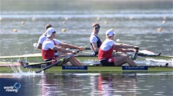 Roman Roeoesli (b), Andrin Gulich (s), Men's Pair, Switzerland, 2024 World Rowing Cup I, Varese, Italy / Detlev Seyb / MyRowingPhoto.com