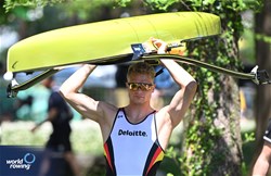 Oliver Zeidler, Men's Single Sculls, Germany, 2024 World Rowing Cup I, Varese, Italy / Maren Derlien/MyRowingPhoto.com