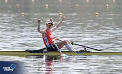 Karolien Florijn, Women's Single Sculls, Netherlands, 2024 World Rowing Cup I, Varese, Italy / Detlev Seyb / MyRowingPhoto.com