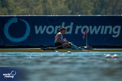 Inger Seim Kavlie, Women's Single Sculls, Norway, 2024 World Rowing Cup I, Varese, Italy / World Rowing / Benedict Tufnell