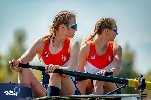 Linn Van Aanholt (b), Vera Sneijders (s), Women's Pair, Netherlands, 2024 European Rowing Championships, Szeged, Hungary © World Rowing / Benedict Tufnell