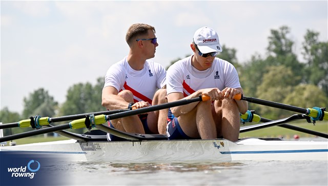 Jakub Podrazil (b), Jan Cincibuch (s), Men's Double Sculls, Czechia, 2024 European Rowing Championships, Szeged, Hungary © Detlev Seyb / MyRowingPhoto.com