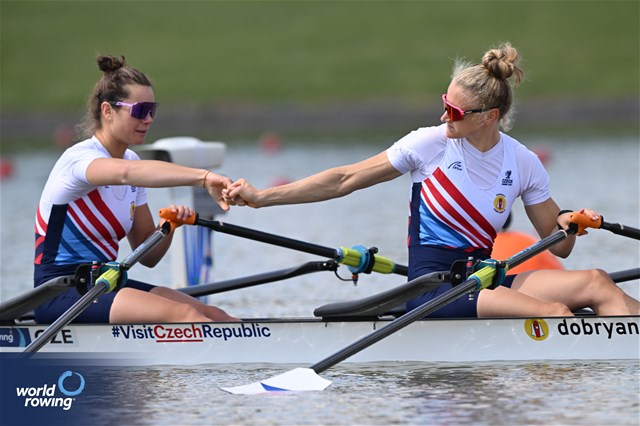 Anna Santruckova (b), Lenka Luksova (s), Women's Double Sculls, Czechia, 2024 European Rowing Championships, Szeged, Hungary © Detlev Seyb / MyRowingPhoto.com
