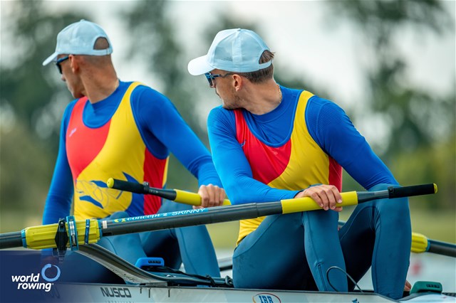 Florin Arteni (b), Florin Lehaci (s), Men's Pair, Romania, 2024 European Rowing Championships, Szeged, Hungary © World Rowing / Benedict Tufnell