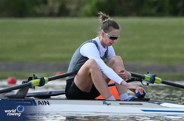 Alena Furman, Lightweight Women's Single Sculls, Individual Neutral Athlete, 2024 European Rowing Championships, Szeged, Hungary © Maren Derlien / MyRowingPhoto.com