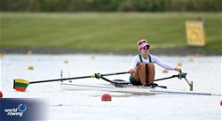 Viktorija Senkute, Women's Single Sculls, Lithuania, 2024 European Rowing Championships, Szeged, Hungary © Detlev Seyb / MyRowingPhoto.com