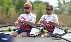 Jiri Simanek (b), Miroslav Vrastil (s), Lightweight Men's Double Sculls, Czechia, 2024 European Rowing Championships, Szeged, Hungary © Maren Derlien / MyRowingPhoto.com