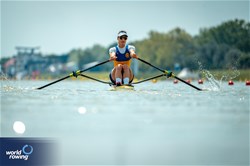 Diana Serebrianska, Women's Single Sculls, Ukraine, 2024 European Rowing Championships, Szeged, Hungary © World Rowing / Benedict Tufnell