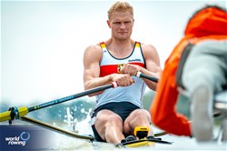 Oliver Zeidler, Men's Single Sculls, Germany, 2024 European Rowing Championships, Szeged, Hungary © World Rowing / Benedict Tufnell