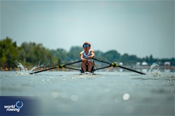 Lars Benske (b), Ask Jarl Tjoem (s), Lightweight Men's Double Sculls, Norway, 2024 European Rowing Championships, Szeged, Hungary © World Rowing / Benedict Tufnell