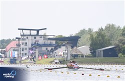 Benedict Eggeling (b), Laurits Follert, Olaf Roggensack, Mattes Schoenherr, Max John, Torben Johannesen, Wolf-Niclas Schroeder, Hannes Ocik (s), Jonas Wiesen (c), Men's Eight, Germany, 2024 European Rowing Championships, Szeged, Hungary © Maren Derlien / MyRowingPhoto.com