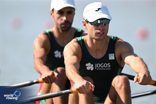 Afonso Duarte Costa (b), Dinis Duarte Costa (s), Lightweight Men's Double Sculls, Portugal, 2024 World Rowing European Olympic and Paralympic Qualification Regatta, Szeged, Hungary © Detlev Seyb / MyRowingPhoto.com