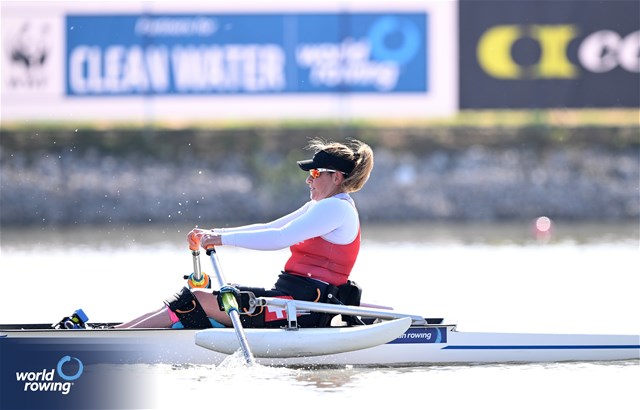 Claire Ghiringhelli, PR1 Womens Single Sculls, Switzerland, 2024 World Rowing European Olympic and Paralympic Qualification Regatta, Szeged, Hungary © Detlev Seyb / MyRowingPhoto.com