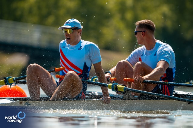Jakub Podrazil (b), Jan Cincibuch (s), Men's Double Sculls, Czechia, 2024 European Rowing Championships, Szeged, Hungary © World Rowing / Benedict Tufnell