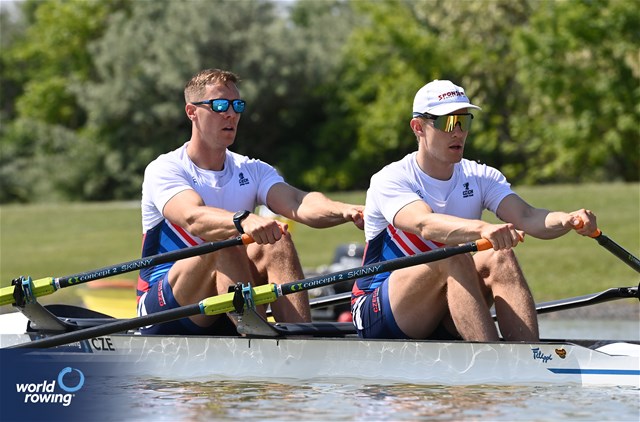 Jakub Podrazil (b), Jan Cincibuch (s), Men's Double Sculls, Czechia, 2024 European Rowing Championships, Szeged, Hungary © Maren Derlien / MyRowingPhoto.com
