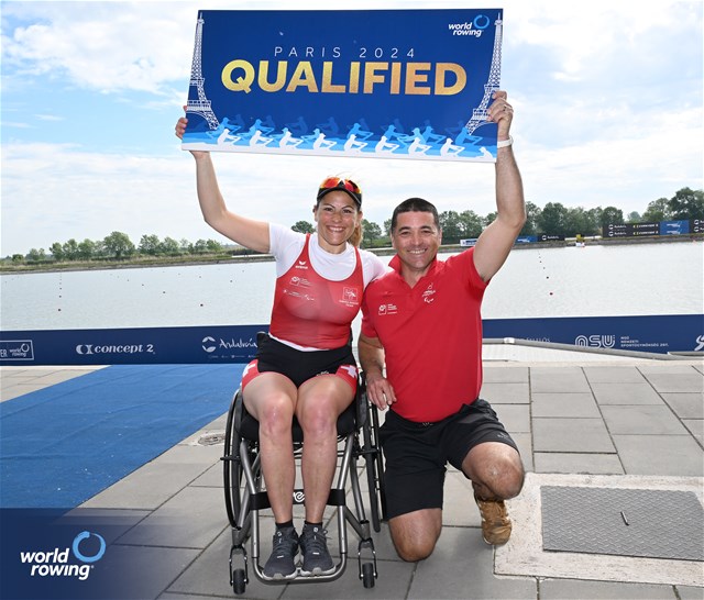 Claire Ghiringhelli, PR1 Womens Single Sculls, Switzerland, Gold, 2024 World Rowing European Olympic and Paralympic Qualification Regatta, Szeged, Hungary © Detlev Seyb / MyRowingPhoto.com