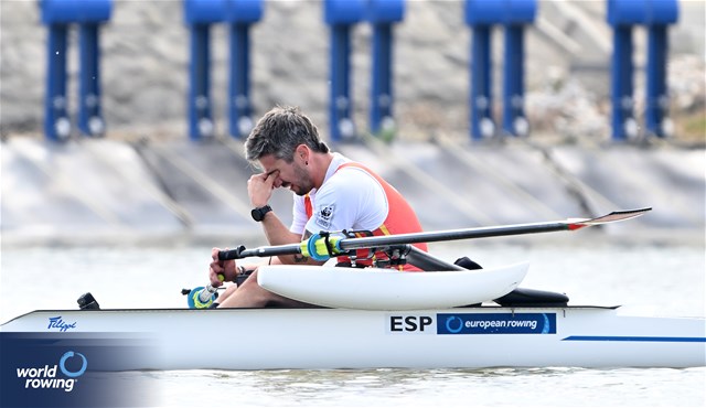 Javier Garcia Martinez, PR1 Mens Single Sculls, Spain, 2024 World Rowing European Olympic and Paralympic Qualification Regatta, Szeged, Hungary © Detlev Seyb / MyRowingPhoto.com