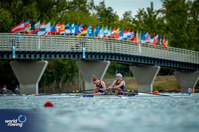 Samuel Murray (b), Annabel Caddick (s), PR3 Mixed Double Sculls, Great Britain, 2024 European Rowing Championships, Szeged, Hungary © World Rowing / Benedict Tufnell
