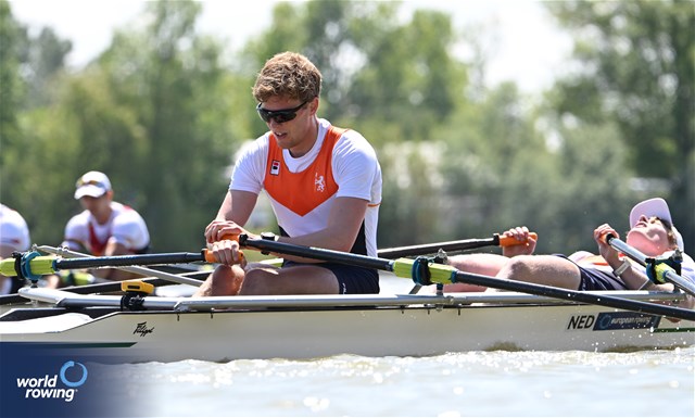 Jelle Bakker (b), Lucas Keijzer (s), Men's Double Sculls, Netherlands, 2024 European Rowing Championships, Szeged, Hungary © Detlev Seyb / MyRowingPhoto.com