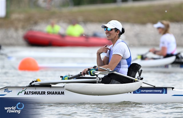 Moran Samuel, PR1 Womens Single Sculls, Israel, 2024 European Rowing Championships, Szeged, Hungary © Detlev Seyb / MyRowingPhoto.com