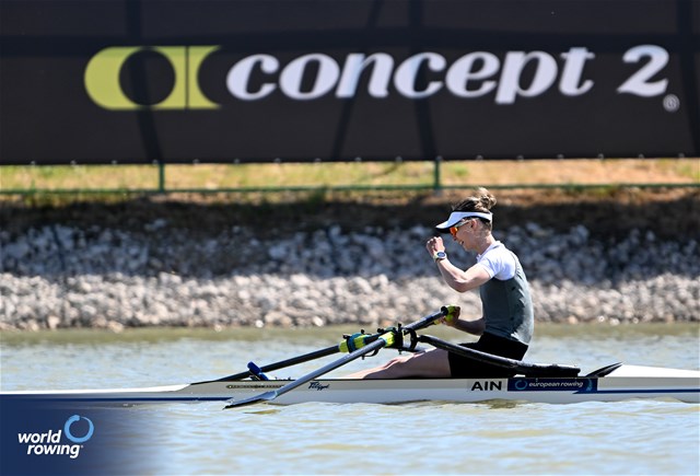 Alena Furman, Lightweight Women's Single Sculls, Individual Neutral Athlete, 2024 European Rowing Championships, Szeged, Hungary © Detlev Seyb / MyRowingPhoto.com