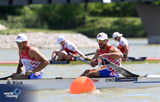 Martin Sinkovic (b), Valent Sinkovic (s), Men's Pair, Croatia, 2024 European Rowing Championships, Szeged, Hungary © Detlev Seyb / MyRowingPhoto.com