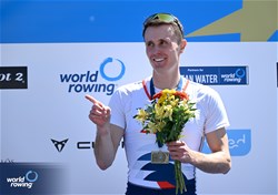 Baptiste Savaete, Lightweight Men's Single Sculls, France, Bronze, 2024 European Rowing Championships, Szeged, Hungary © Detlev Seyb / MyRowingPhoto.com