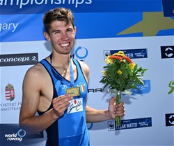 Niels Torre, Lightweight Men's Single Sculls, Italy, Gold, 2024 European Rowing Championships, Szeged, Hungary © Detlev Seyb / MyRowingPhoto.com