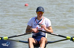 Baptiste Savaete, Lightweight Men's Single Sculls, France, Bronze, 2024 European Rowing Championships, Szeged, Hungary © Maren Derlien / MyRowingPhoto.com