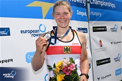 Alexandra Foester, Women's Single Sculls, Germany, Silver, 2024 European Rowing Championships, Szeged, Hungary © Detlev Seyb / MyRowingPhoto.com