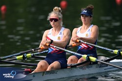 Anna Santruckova (b), Lenka Luksova (s), Women's Double Sculls, Czechia, 2024 World Rowing Final Olympic & Paralympic Qualification Regatta, Lucerne, Switzerland © Detlev Seyb / MyRowingPhoto.com