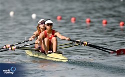 Wing Wun Leung (b), Wing Yan Winne Hung (s), Women's Double Sculls, Hong Kong, China, 2024 World Rowing Final Olympic & Paralympic Qualification Regatta, Lucerne, Switzerland © Detlev Seyb / MyRowingPhoto.com