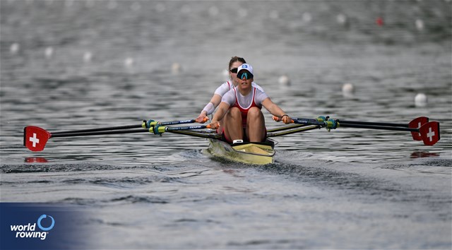 Nina Wettstein (b), Jeannine Gmelin (s), Women's Double Sculls, Switzerland, 2024 World Rowing Final Olympic & Paralympic Qualification Regatta, Lucerne, Switzerland © Detlev Seyb / MyRowingPhoto.com