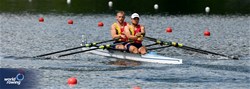 Chirill Visotchi-Sestacov (b), Ivan Corsunov (s), Men's Double Sculls, Republic of Moldova, 2024 World Rowing Final Olympic & Paralympic Qualification Regatta, Lucerne, Switzerland © Maren Derlien / MyRowingPhoto.com