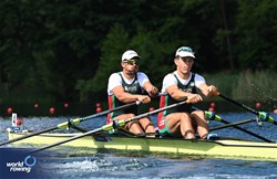 Andre Pinto (b), Afonso Santos (s), Men's Double Sculls, Portugal, 2024 World Rowing Final Olympic & Paralympic Qualification Regatta, Lucerne, Switzerland © Maren Derlien / MyRowingPhoto.com