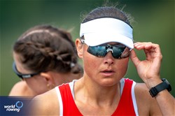 Hedvig Laerke Rasmussen (b), Fie Udby Erichsen (s), Women's Pair, Denmark, 2024 World Rowing Final Olympic & Paralympic Qualification Regatta, Lucerne, Switzerland © World Rowing / Benedict Tufnell