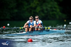 Kiri English-Hawke (b), Laura Meriano (s), Women's Pair, Italy, 2024 World Rowing Final Olympic & Paralympic Qualification Regatta, Lucerne, Switzerland © World Rowing / Benedict Tufnell