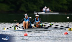 Diana Cristina Barcelos De Oliveira (b), Jairo Natanael Frohlich Klug (s), PR3 Mixed Double Sculls, Brazil, 2024 World Rowing Final Olympic & Paralympic Qualification Regatta, Lucerne, Switzerland © Detlev Seyb / MyRowingPhoto.com