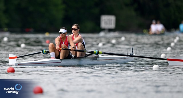 Hedvig Laerke Rasmussen (b), Fie Udby Erichsen (s), Women's Pair, Denmark, 2024 World Rowing Final Olympic & Paralympic Qualification Regatta, Lucerne, Switzerland © Detlev Seyb / MyRowingPhoto.com