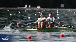 Adrian Juhasz (b), Bela Simon (s), Men's Pair, Hungary, 2024 World Rowing Final Olympic & Paralympic Qualification Regatta, Lucerne, Switzerland © Detlev Seyb / MyRowingPhoto.com