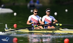 Tomas Sisma (b), Dalibor Nedela (s), Men's Pair, Czechia, 2024 World Rowing Final Olympic & Paralympic Qualification Regatta, Lucerne, Switzerland © Detlev Seyb / MyRowingPhoto.com