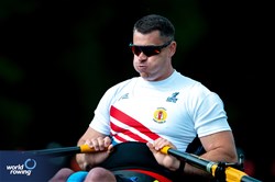 Tomas Nevecny, PR1 Mens Single Sculls, Czechia, 2024 World Rowing Final Olympic & Paralympic Qualification Regatta, Lucerne, Switzerland © World Rowing / Benedict Tufnell