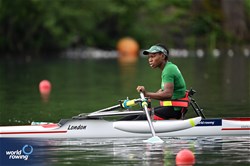 Mary Alayode Oluwatoyin, PR1 Womens Single Sculls, Nigeria, 2024 World Rowing Final Olympic & Paralympic Qualification Regatta, Lucerne, Switzerland © Detlev Seyb / MyRowingPhoto.com