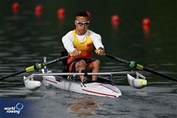Jie Yang, PR1 Mens Single Sculls, People's Republic of China, 2024 World Rowing Final Olympic & Paralympic Qualification Regatta, Lucerne, Switzerland © Detlev Seyb / MyRowingPhoto.com