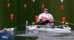 Tomas Nevecny, PR1 Mens Single Sculls, Czechia, 2024 World Rowing Final Olympic & Paralympic Qualification Regatta, Lucerne, Switzerland © Detlev Seyb / MyRowingPhoto.com