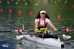 Christa Akins, PR1 Womens Single Sculls, Canada, 2024 World Rowing Final Olympic & Paralympic Qualification Regatta, Lucerne, Switzerland © Maren Derlien / MyRowingPhoto.com